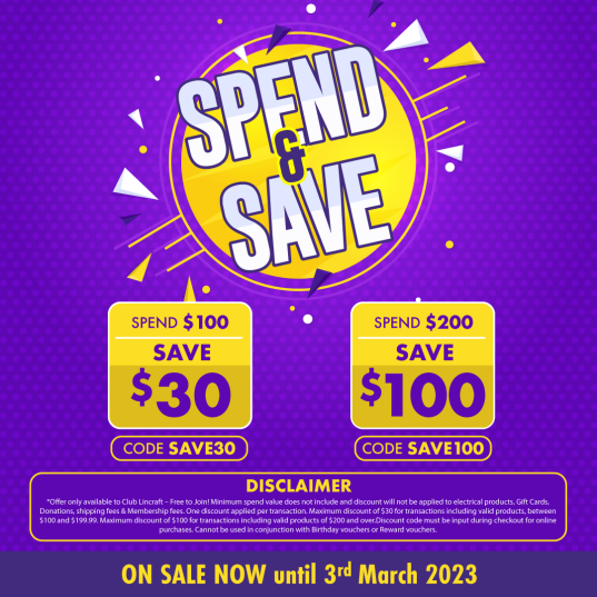 Lincraft Spend and Save sale on now!